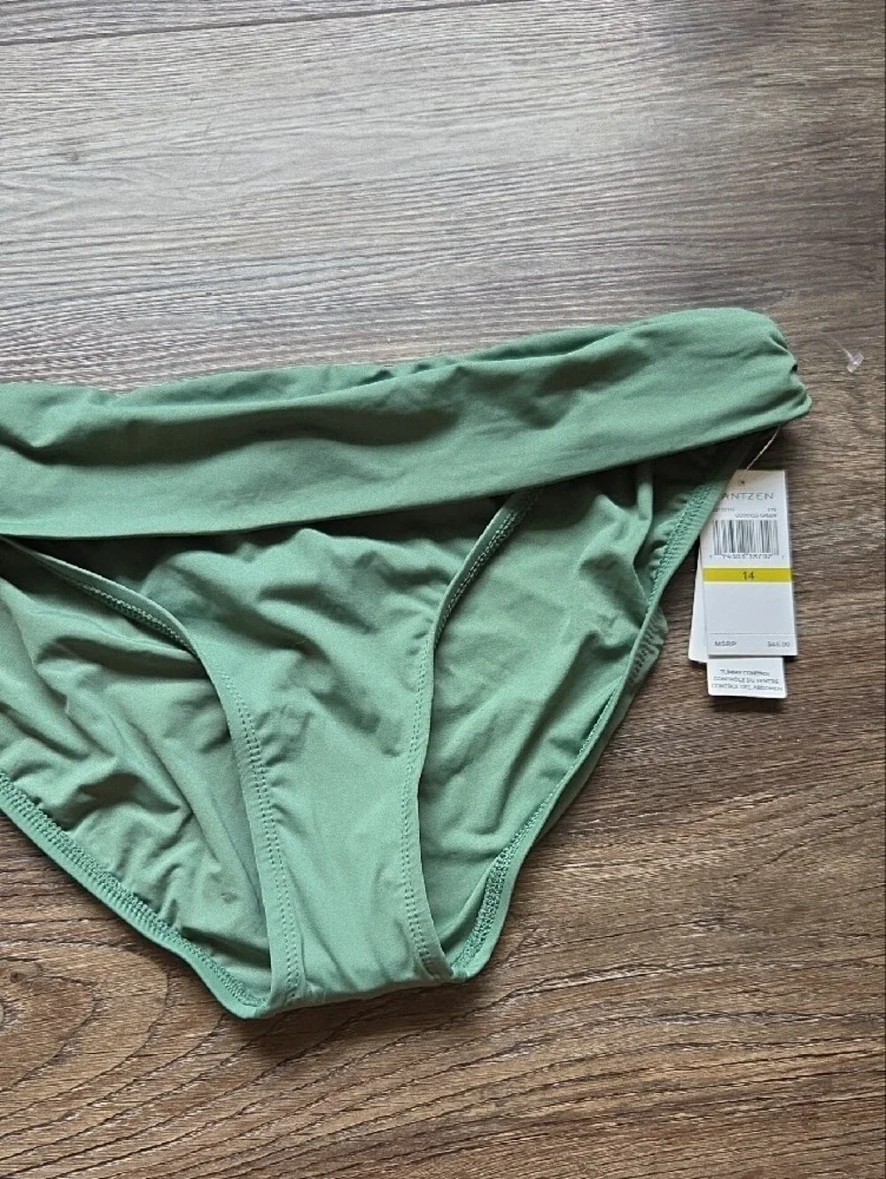 Nwt Jantzen Green Fold-Over Bikini Bottom Size 14